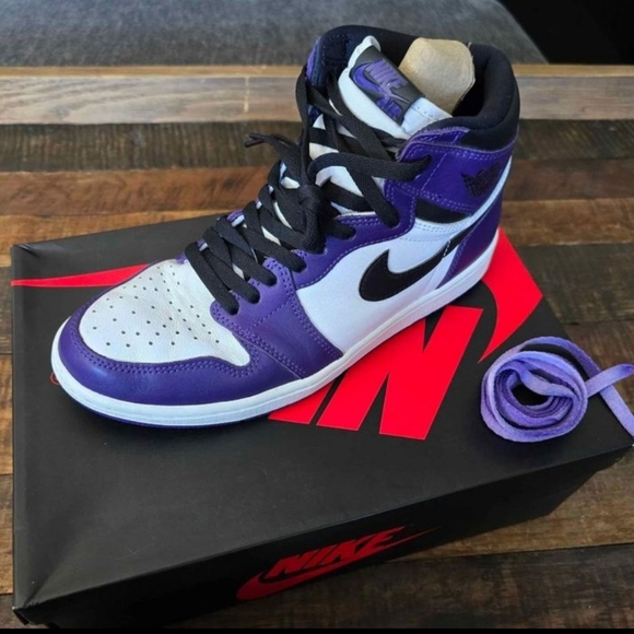 Nike AIR Jordan 1 Retro High - Purp/Whi/Blk - Picture 4 of 8